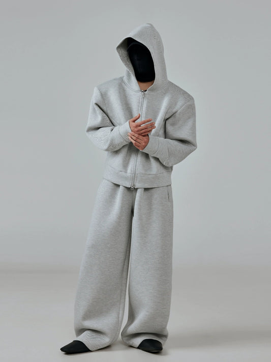 FRKM SCD Twill Air Cotton Hooded Sweatshirt Grey Zip Cardigan - THUNDER.