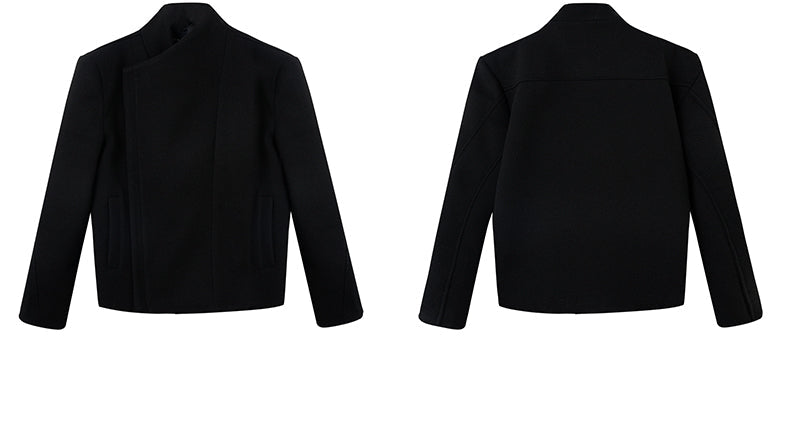 FRKM SCD Deconstructed Scan Flaplar Tweed V-Neck Twill Jacket - ELORY.