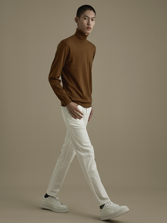 OWNLIFE Basic Black Merino Men's Turtleneck Knit top - JONES.