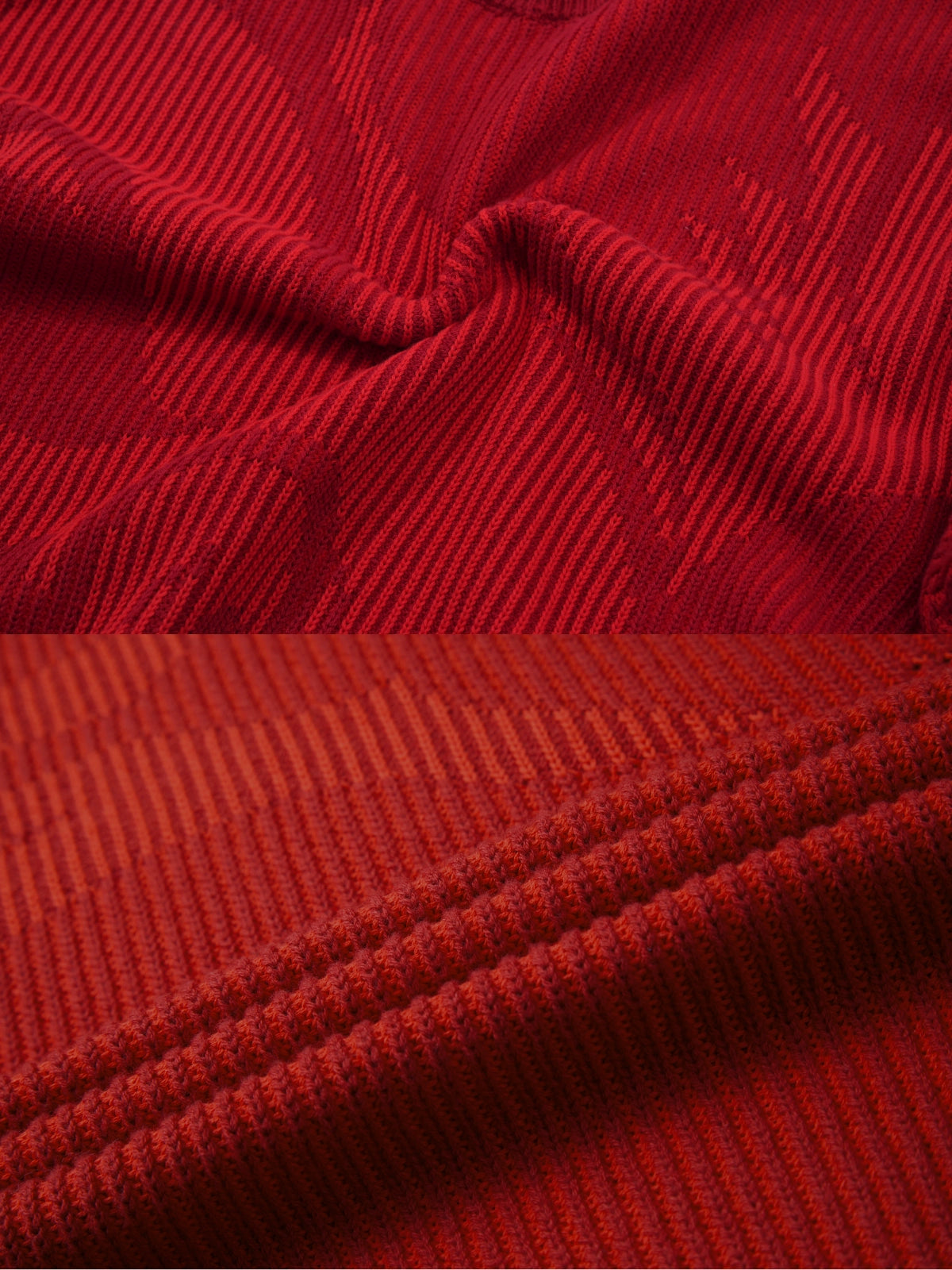 OWNLIFE red wool crew neck knitted sweater- KIRIAN.