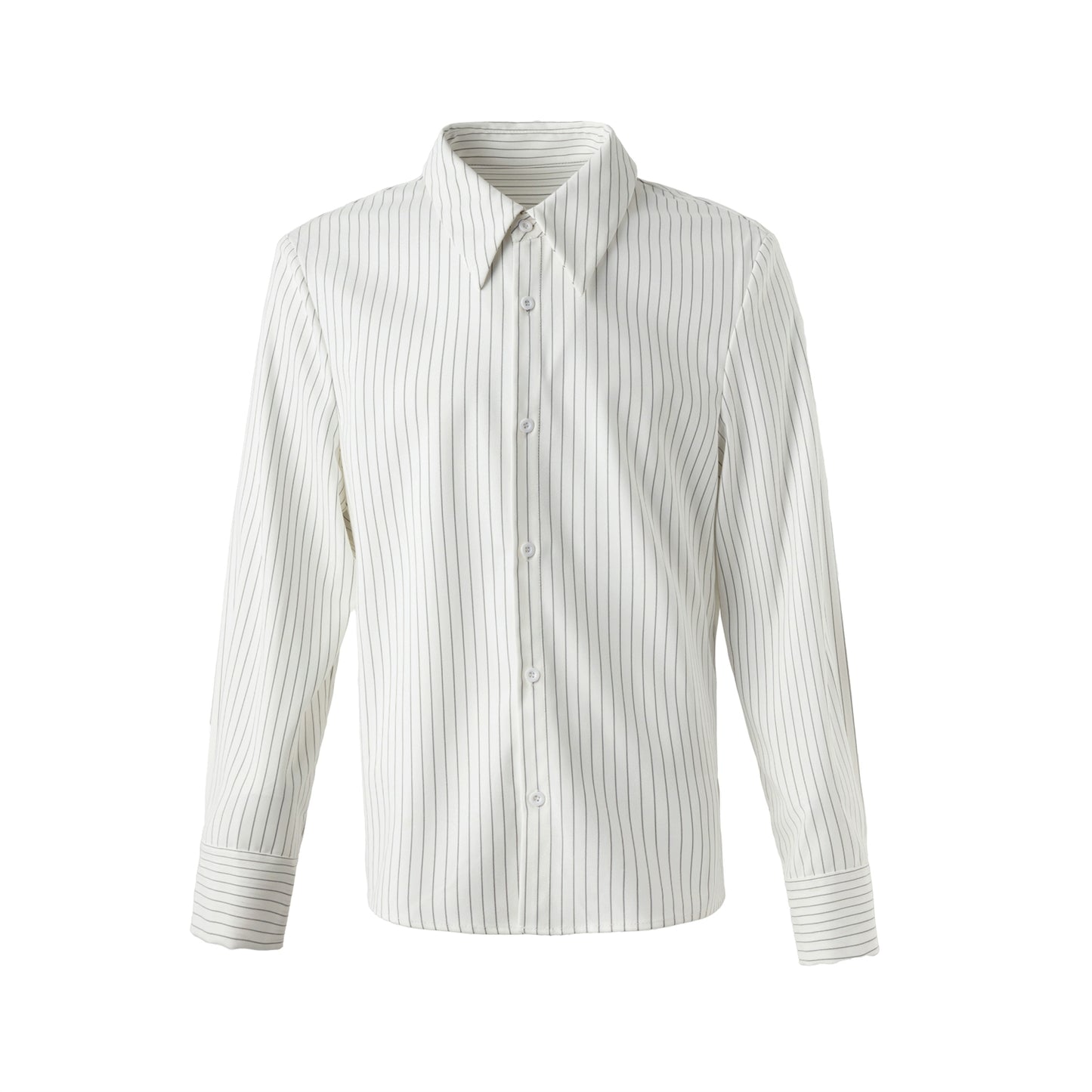 FRKM SCD Vertical Stripe Shoulder Straight White Shirt - ABSALOM.