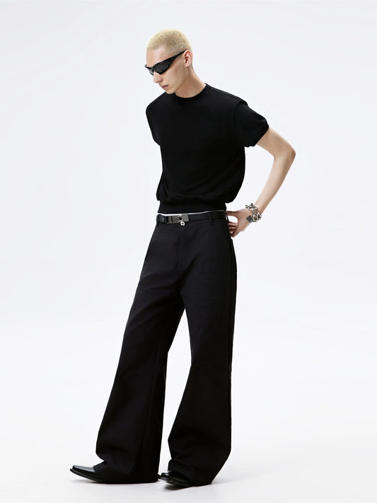 FRKM SCD Black Straight Casual Bootcut Basic Pants - XYLO.