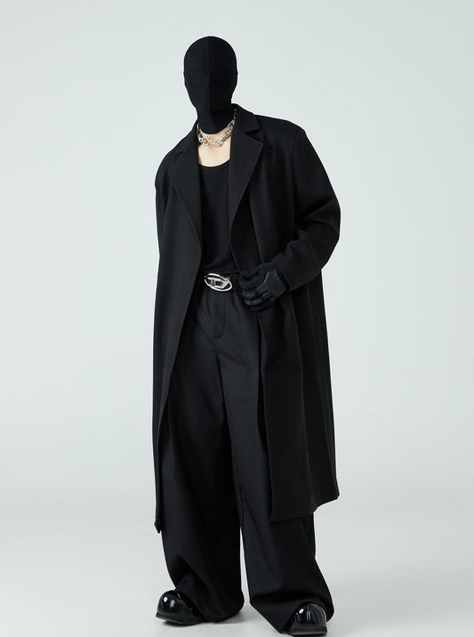 FRKM SCD 24 FW Buttonless Tweed Thickened Midi Trench Coat - MELISSA.