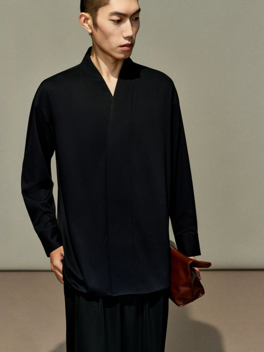 OWNLIFE cross-collared shirt Hanfu bamboo fiber texture - ROB.