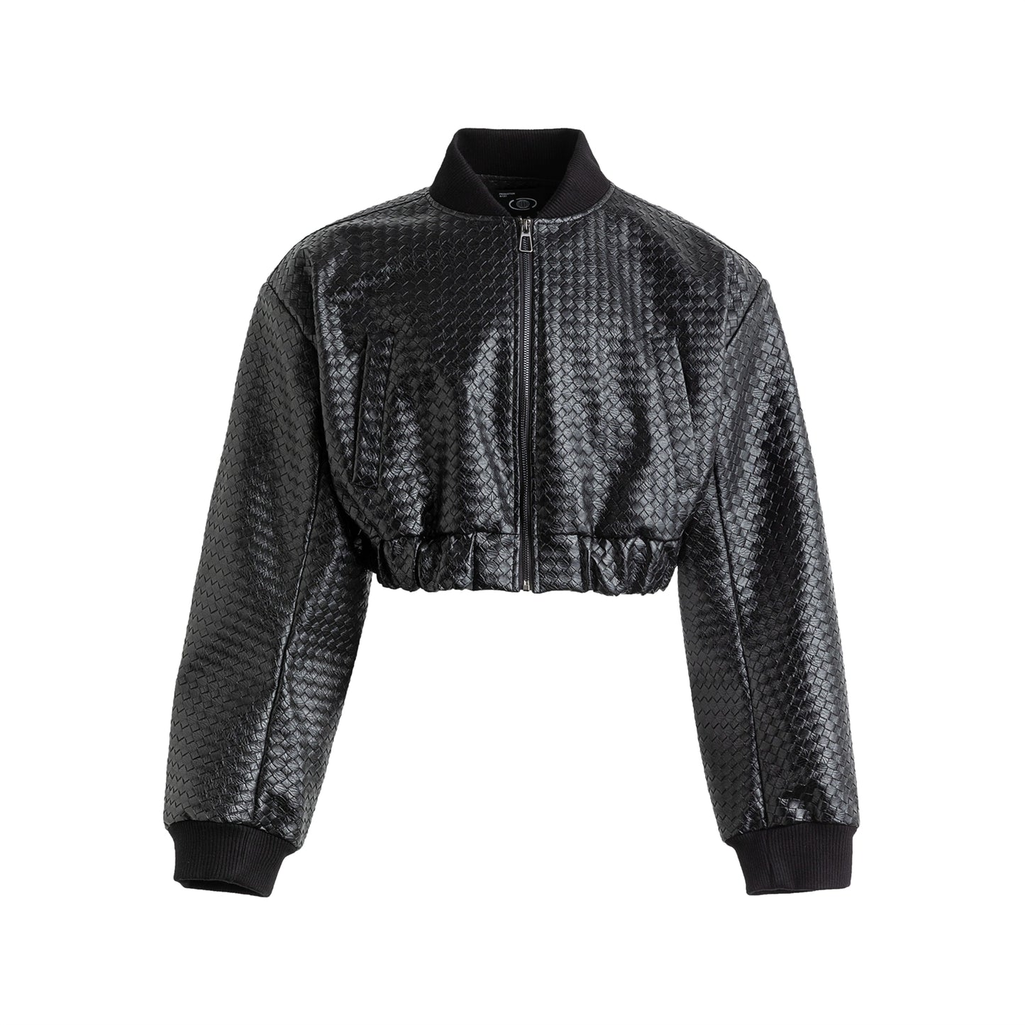 FRKM SCD Machete Cut Woven PU Leather Cropped Jacket- PHANTOM.