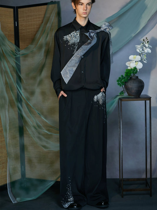 JIECHI straight-leg loose diamond suit pants - ARNOLD.