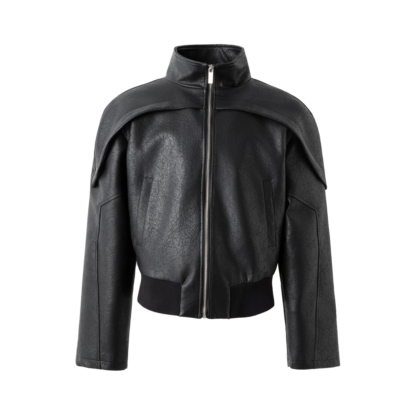 FRKM SCD Cracked Waist Leather Curved Split Short Jacket - MARION.
