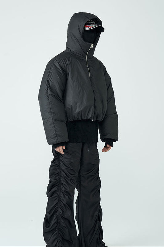 FRKM SCD FW 90 White Duck Down Thick Hooded Neutral Short Jacket - MALCOLM.