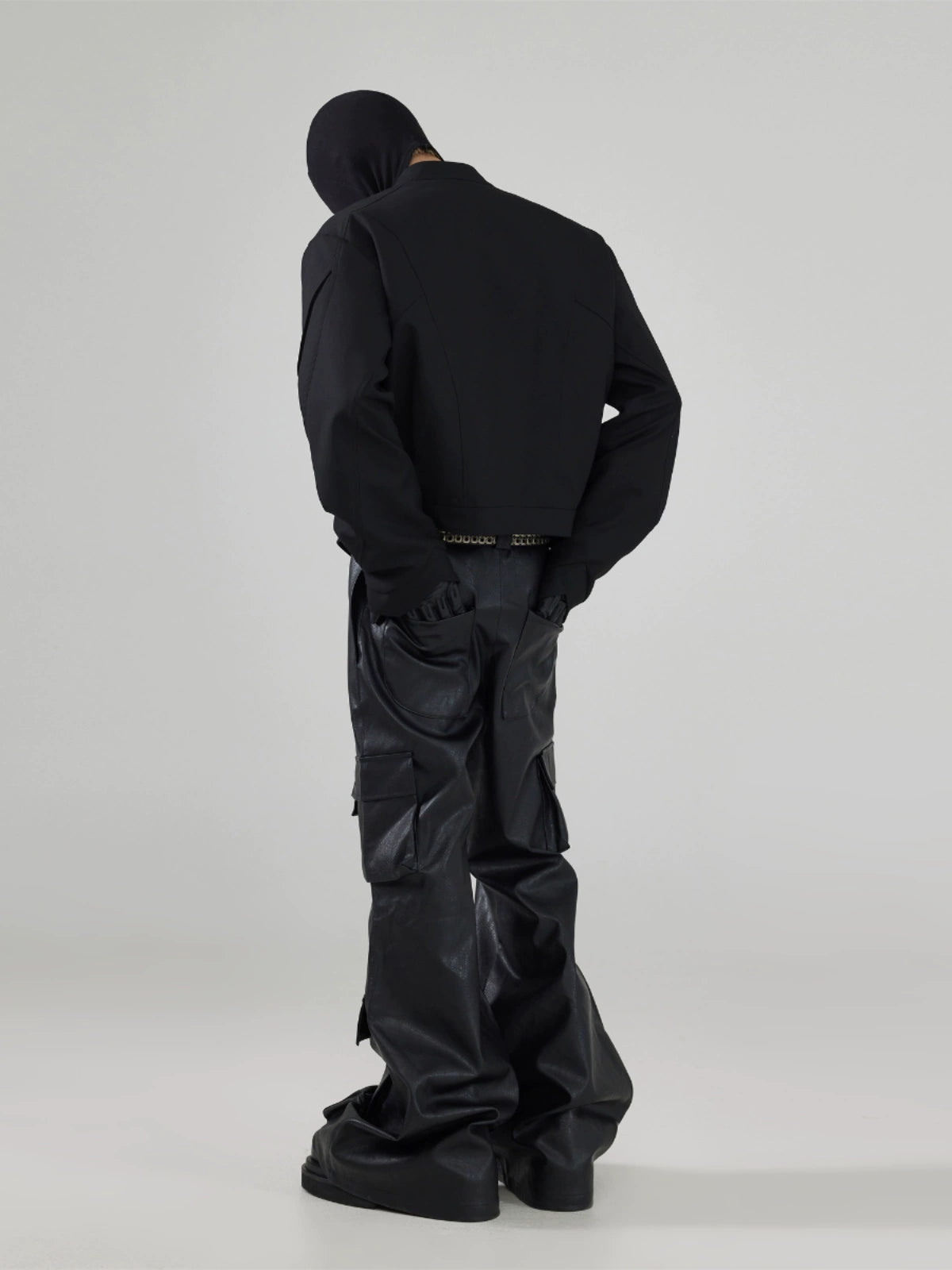 FRKM SCD Shaped Cutout Deconstructed Short Loose Black Jacket - HENDRICK.