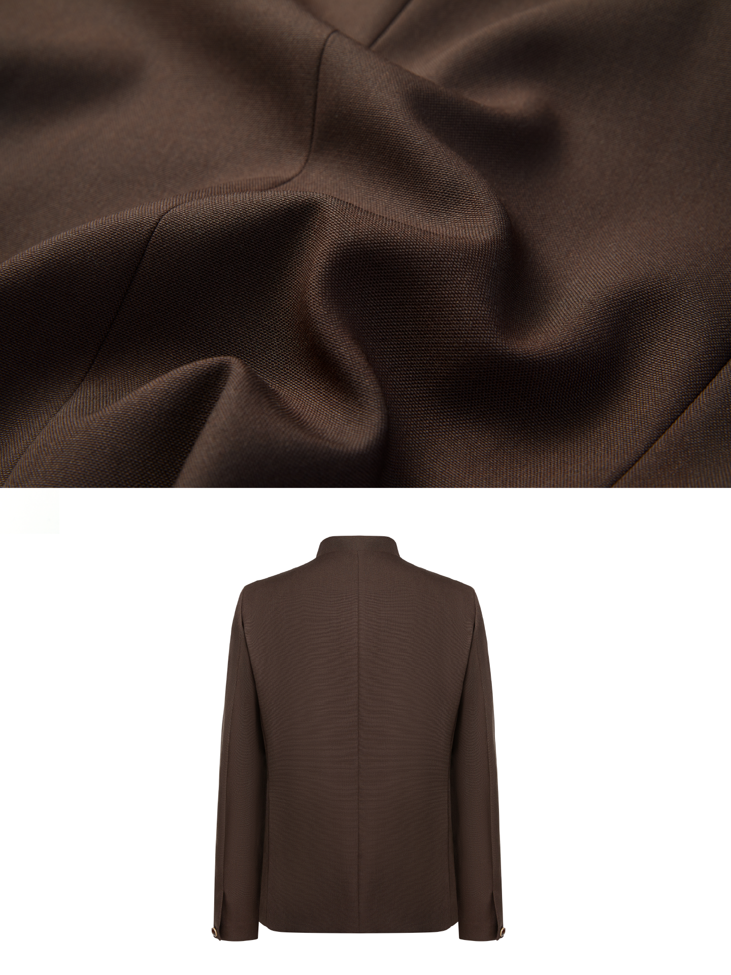 OWNLIFE all-wool stand-up collar slope amber buckle coat - JAMIE.