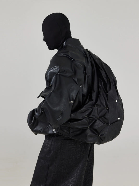 FRKM SCD 24AW Crossbody Bag with Hand Stud Encrusting and Pleating Craft - ICON