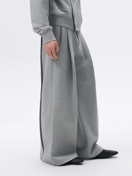 FRKM SCD Grey Pleated Casual Sweater and Sweatpants Set - WYATT.