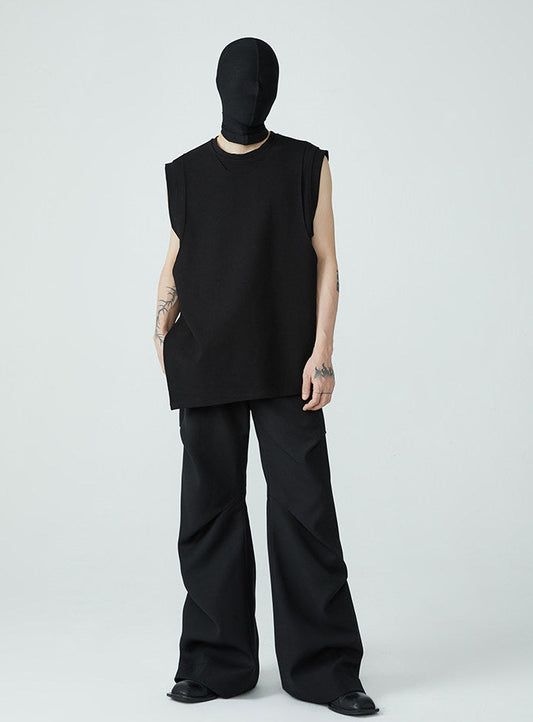FRKM SCD SS Casual Summer Pleated Loose Flare Suit Pants -DANA.