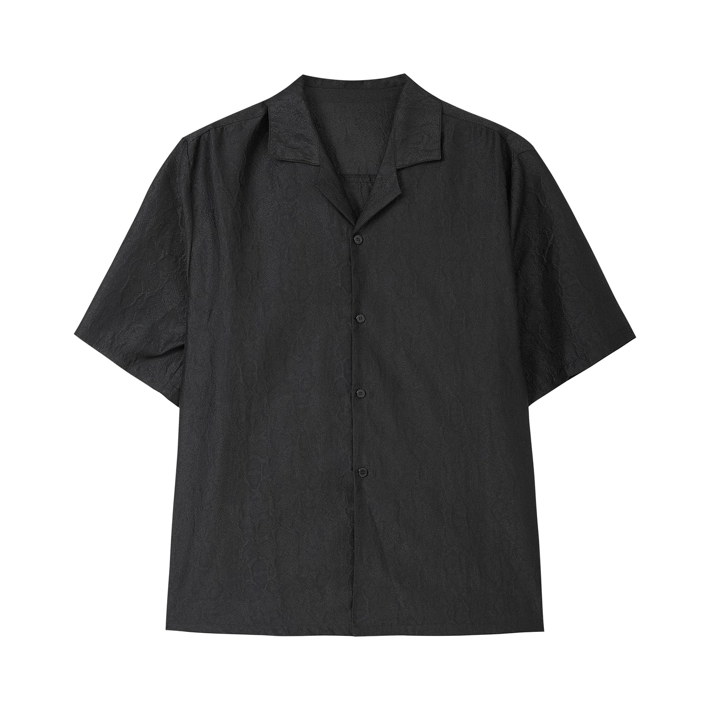 FRKM SCD Memory Silk Snake Print Pleated Loose Short Sleeve Shirt- RILEY.