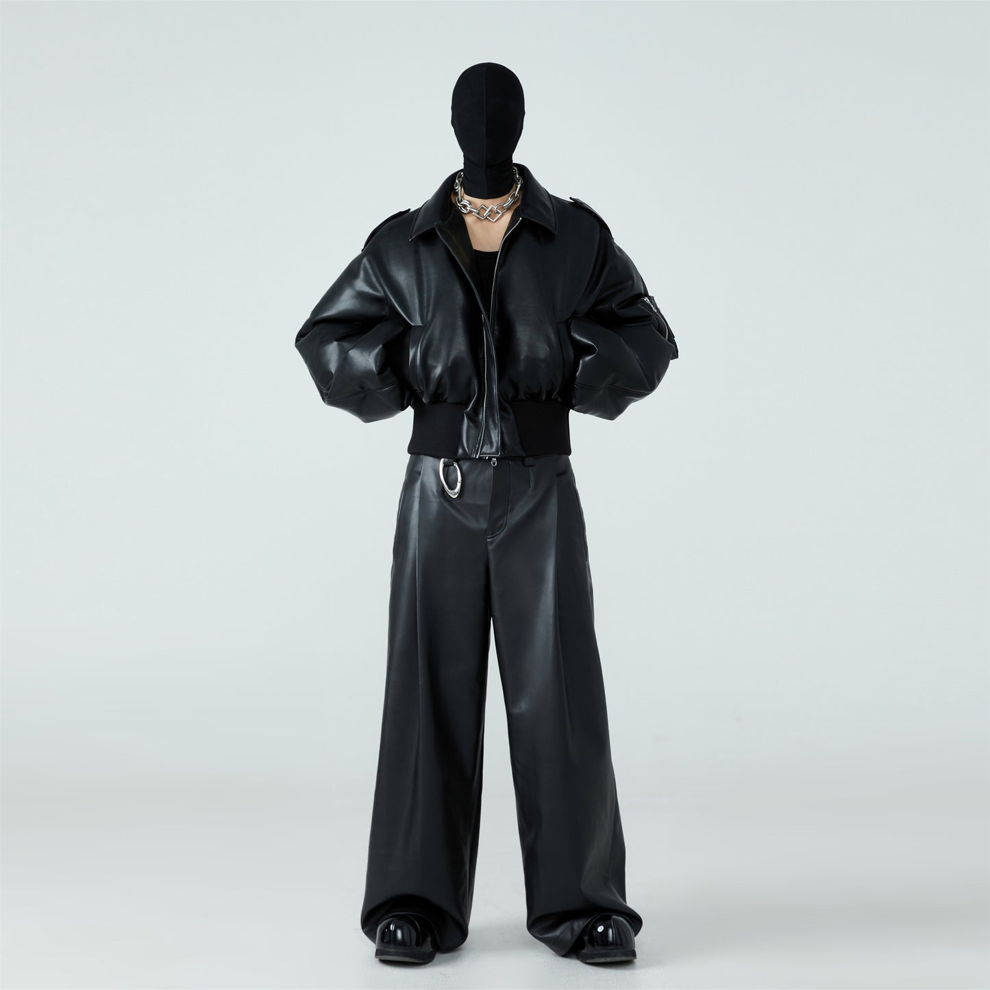 FRKM SCD PU Leather Down Shiny Short Thickened Warm Jacket - PHINA.