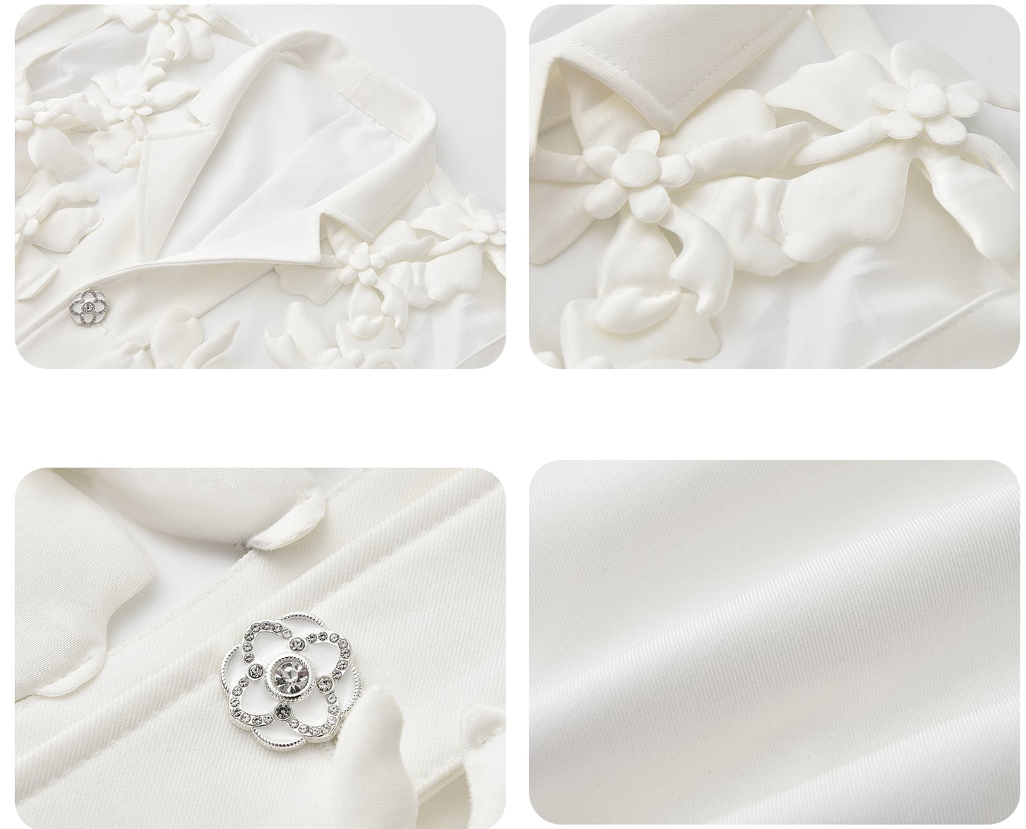 JIECHI high-end hollow casual loose white blazer - YEARN.