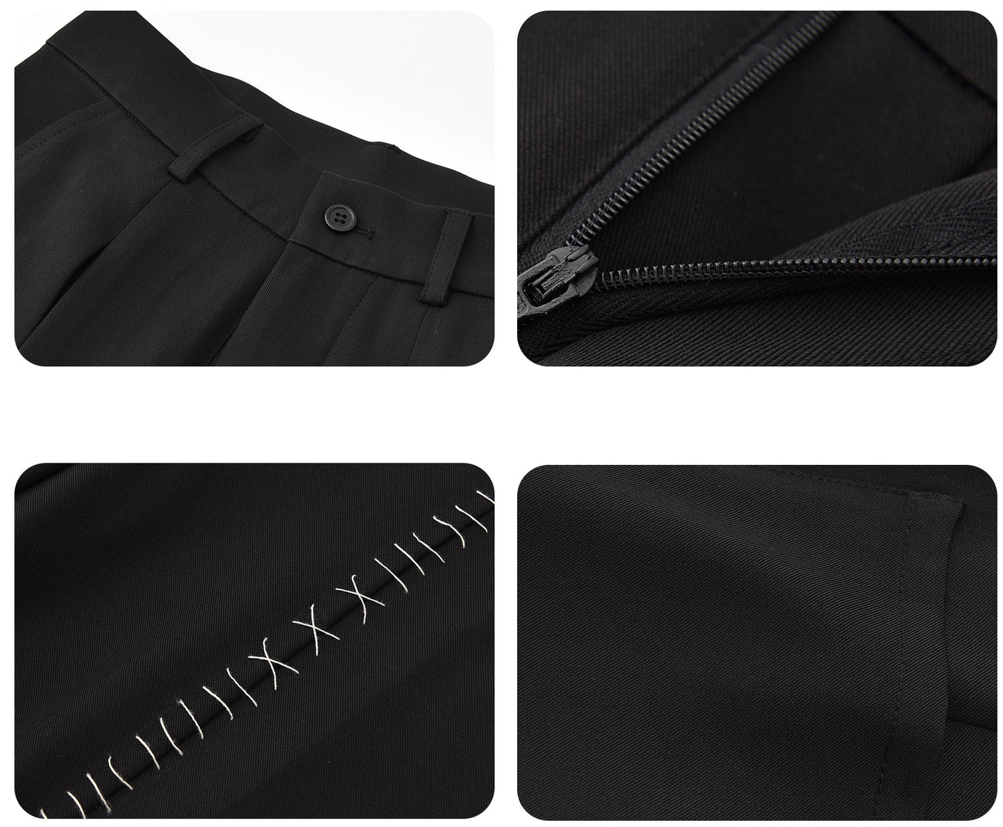 JIECHI casual loose high-end black trousers - EVAN.