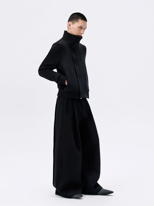 FRKM SCD Large Stand Collar Black Zip Sweatshirt and Pant Set - YEAR.