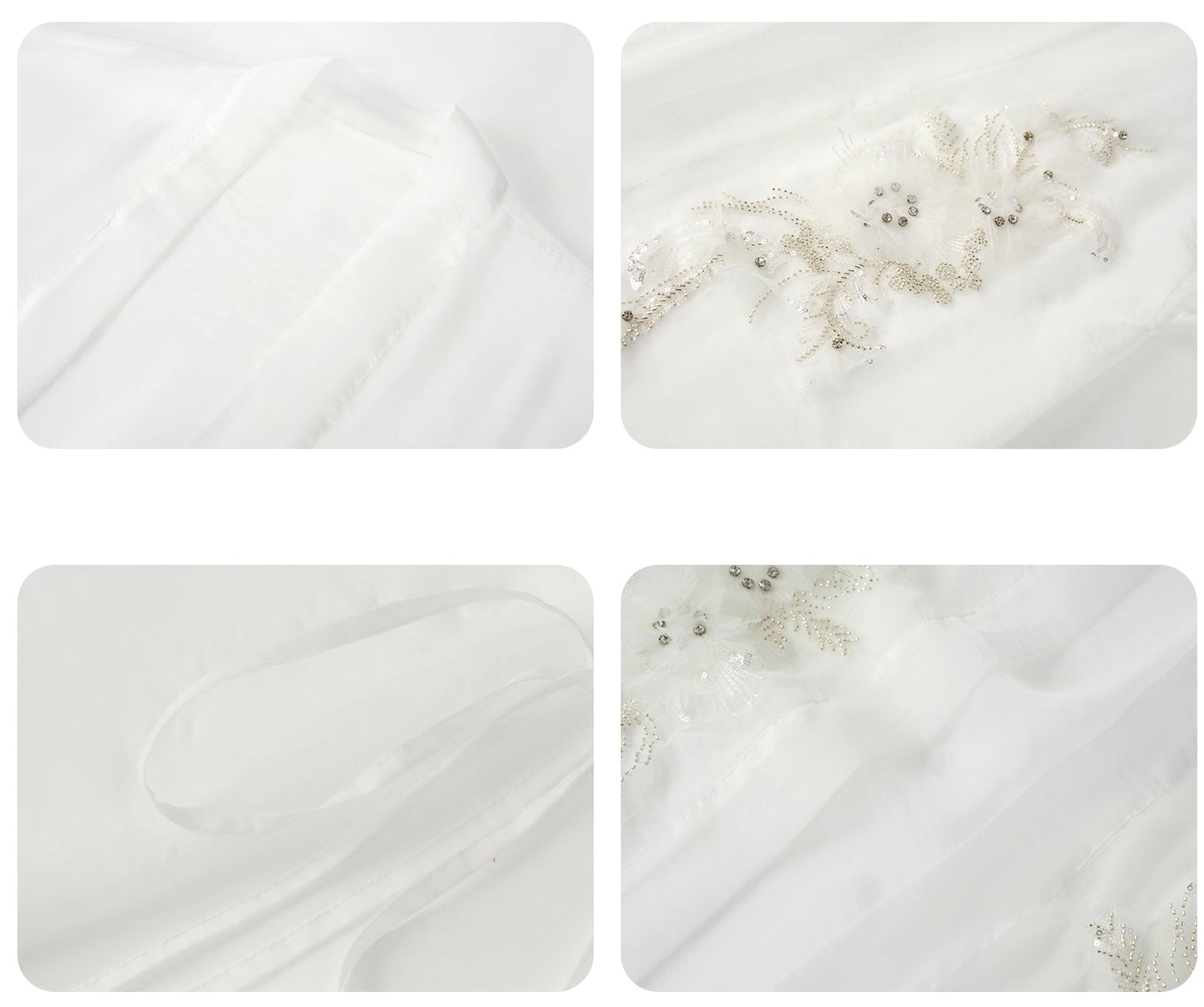 JIECHI white loose sheer embroidered kimono top - SEAN.