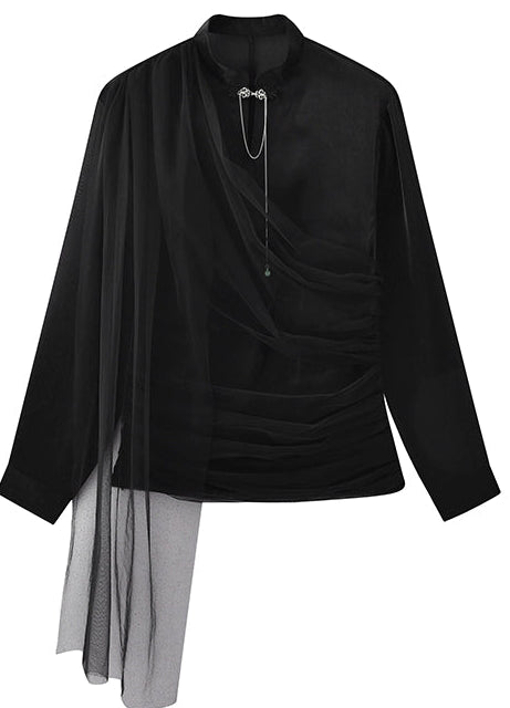 JIECHI stand-up collar summer tulle sunscreen shirt - LENNON.