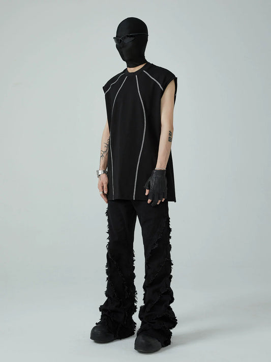 FRKM SCD Versatile Black Slim Wash Denim Unisex Casual Flared Pants - VIVIAN.
