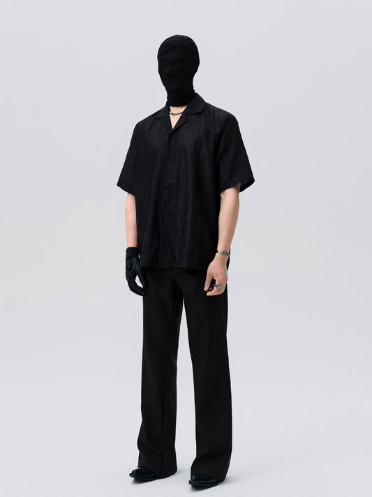 FRKM SCD Memory Silk Snake Print Pleated Loose Short Sleeve Shirt- RILEY.