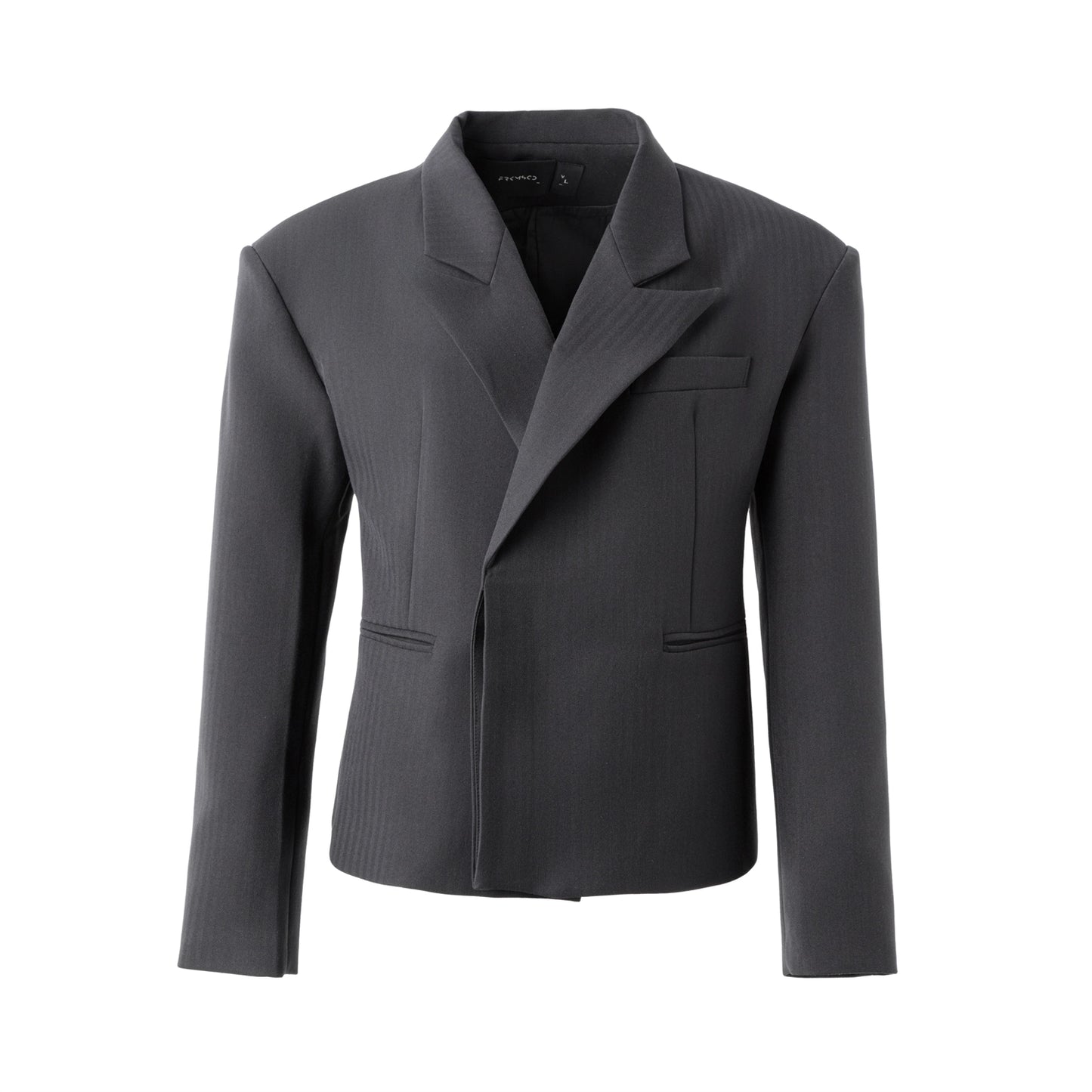 FRKM SCD 25 AW Herringbone Stripe Wide Shoulder Black Suit - QUEST.