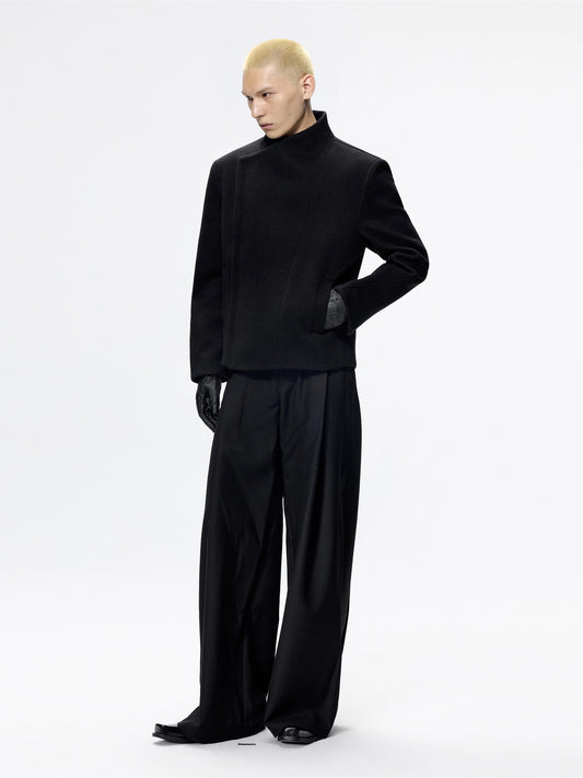 FRKM SCD Deconstructed Scan Flaplar Tweed V-Neck Twill Jacket - ELORY.