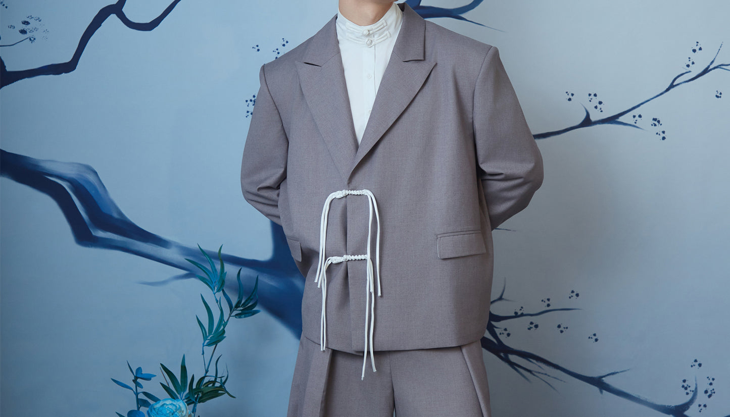 JIECHI casual loose floral embellishment pleayed cuff suit - RAYON.