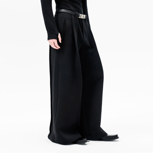 FRKM SCD 25 AW Black Loose Pleated Casual Pants And Top Set - VOLT.