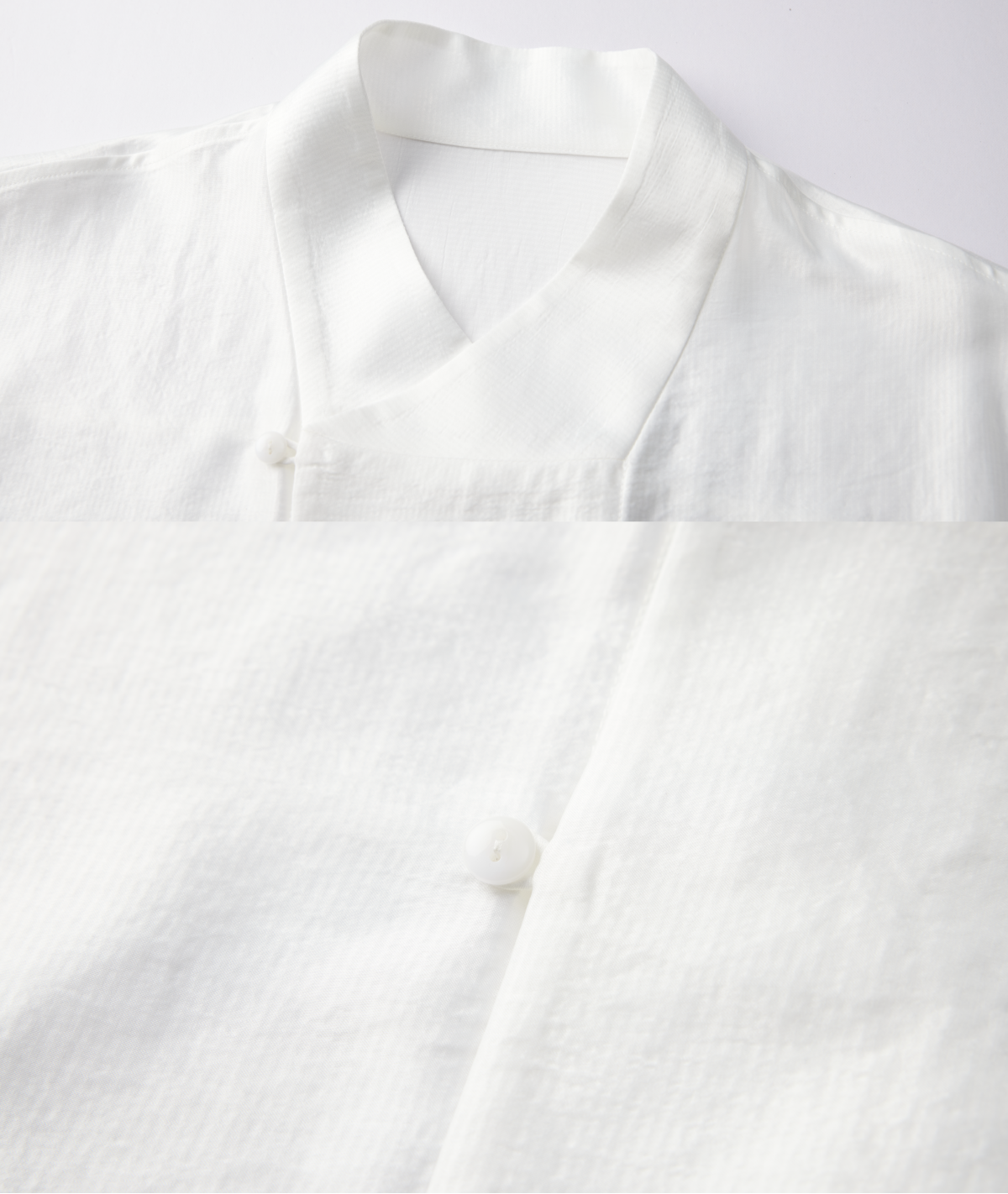 OWNLIFE acetic acid improved collar seersucker texture shirt - DAVE.