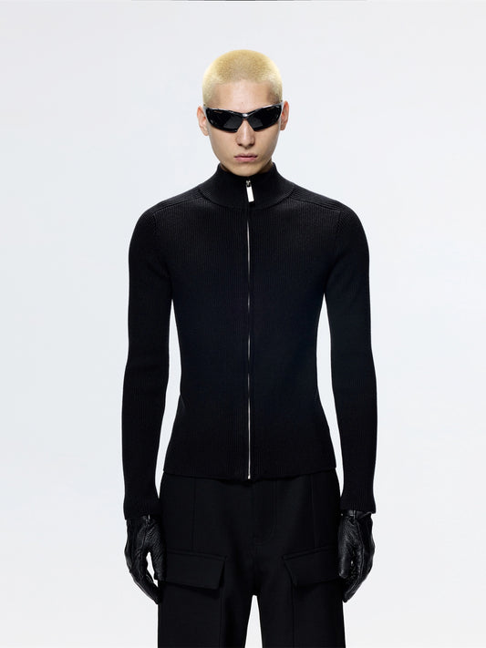 FRKM SCD Slim Fit Knitted Sweater Black Minimalist Versatile Top - DINA.