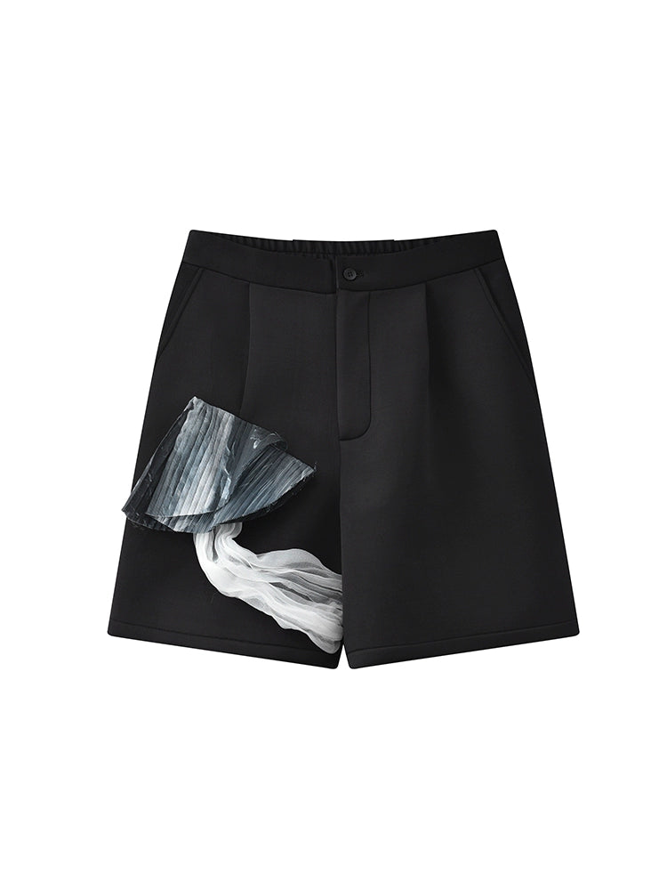 JIECHI loose men's athleisure appliqué five-point shorts - OSCAR.