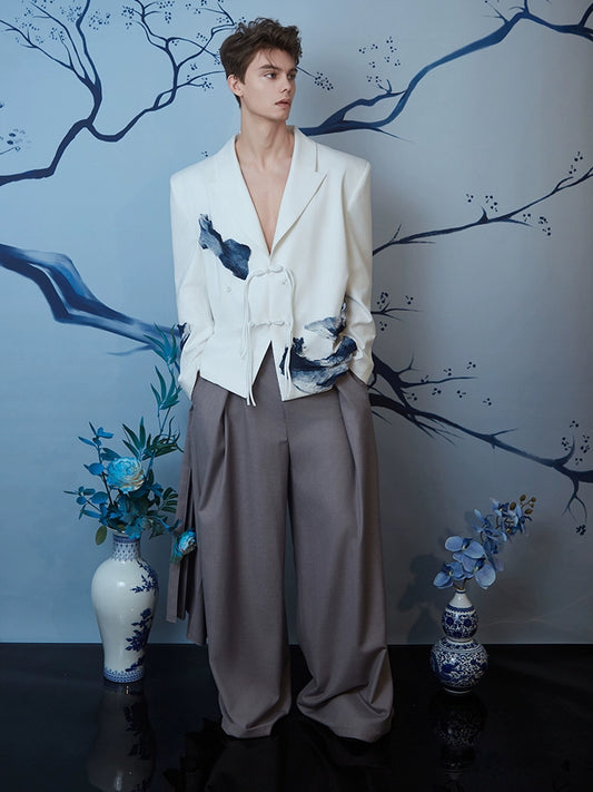 JIECHI horse face culottes irregular loose casual trousers - VIENNA.