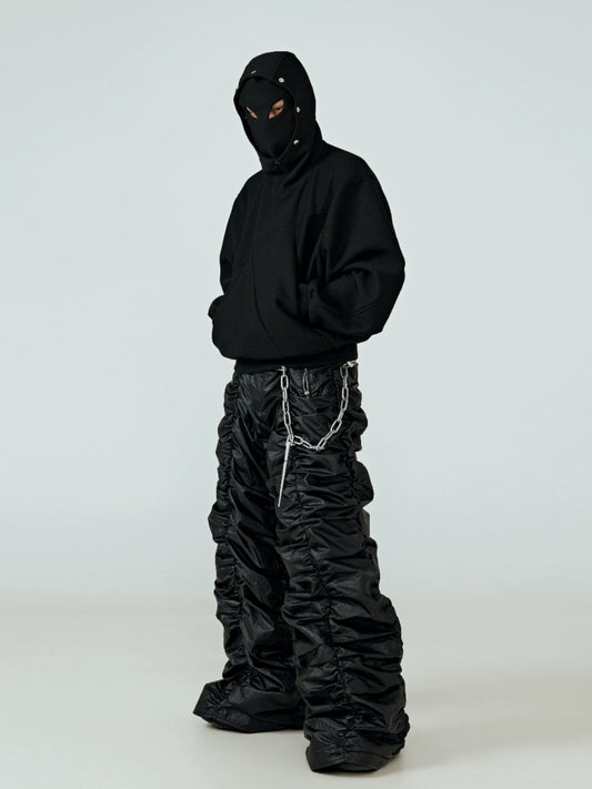 FRKM SCD Mask Deconstructed Paneled Studded Hooded Cardigan- PHARRELL.