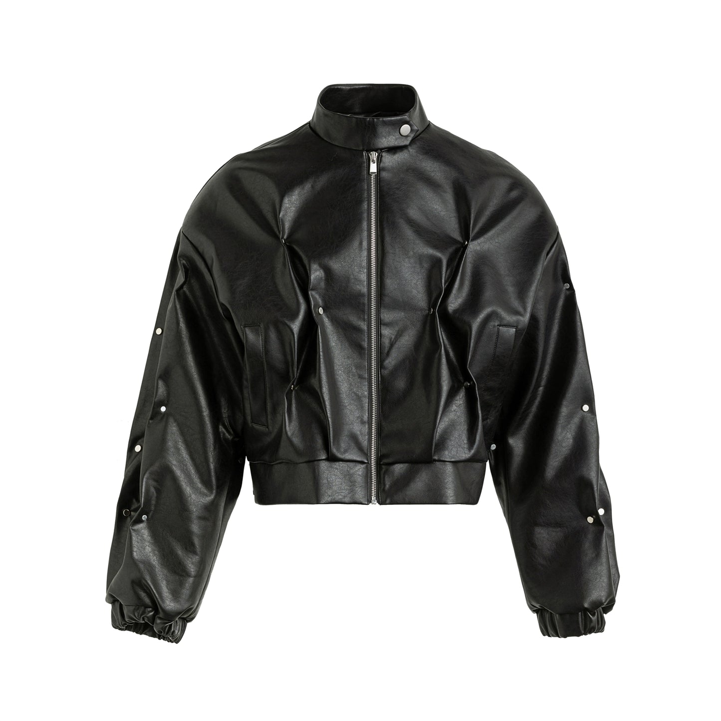 FRKM SCD Handmade Rivet Inlay Pinch Pleating Leather Pants Jacket- BAR.