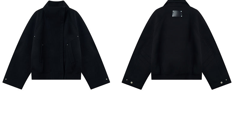 FRKM SCD Loose woolen cocoon-shaped thickened stand-up collar coat - FINN.