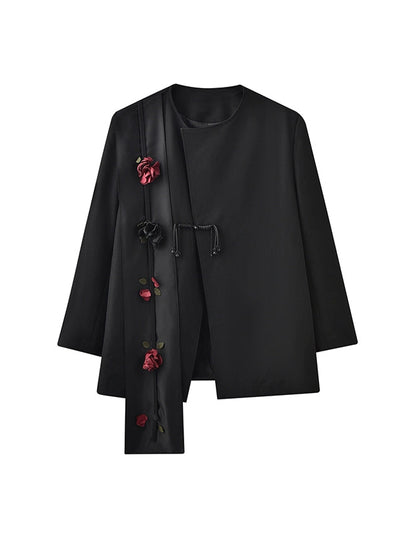 JIECHI disc buckle casual loose blazer men's high-end suit - OWL.