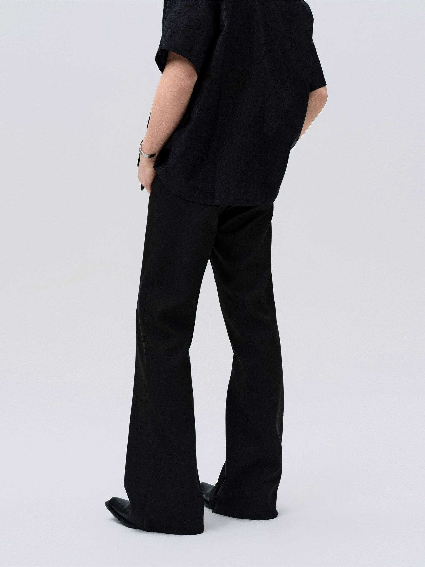 FRKM SCD slightly elastic stiff fabric three-dimensional flared pants - LESTER.