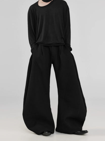 FRKM SCD Press-creased pleated scimitar Wide-leg extra-loose pants - DARREN.