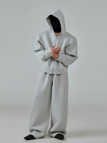 FRKM SCD Twill Air Cotton Hooded Sweatshirt Grey Zip Cardigan - THUNDER.