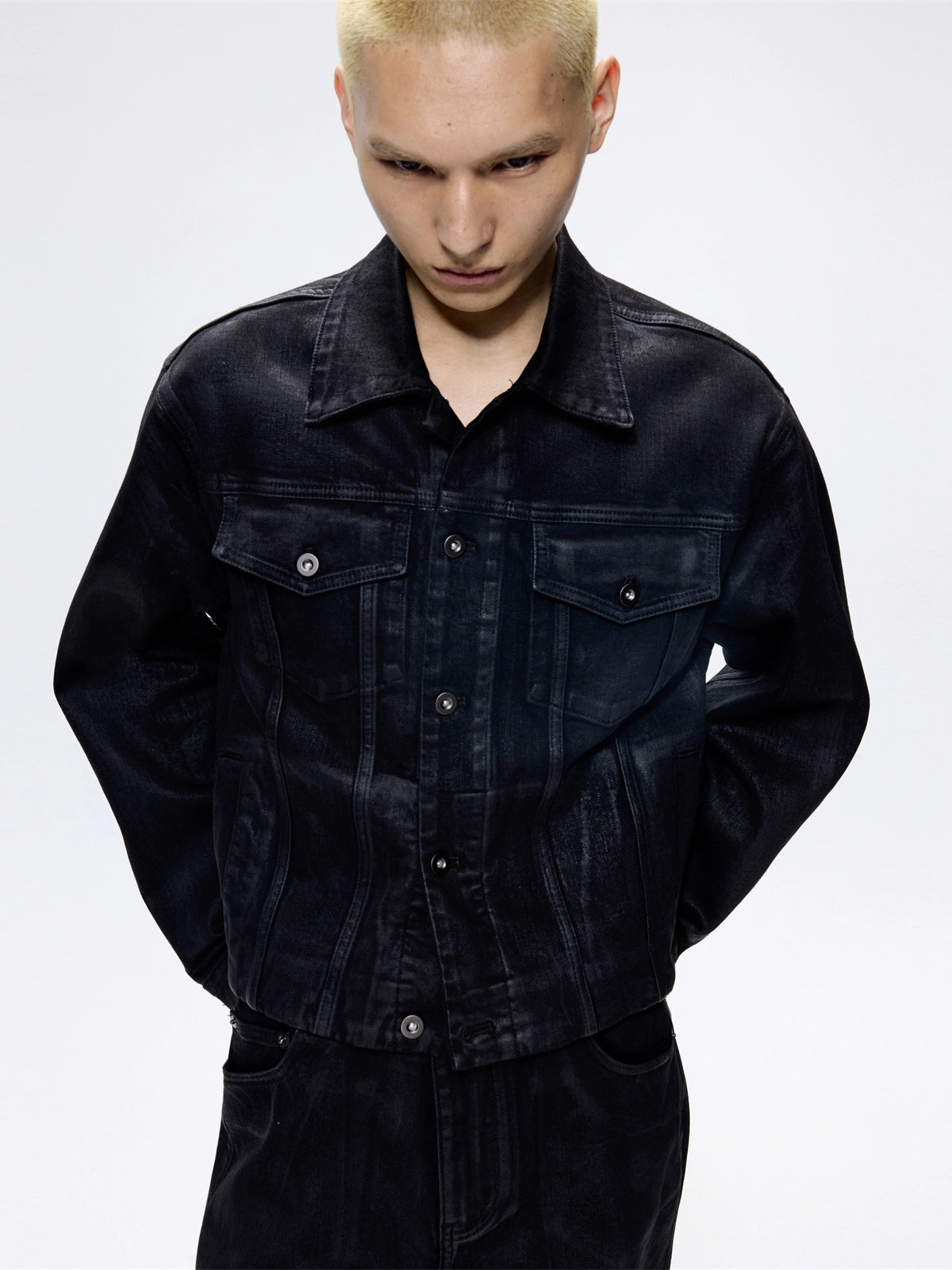 FRKM SCD Pure Hand Brushed Wax High Ounce Fabric Denim Jacket - ION.