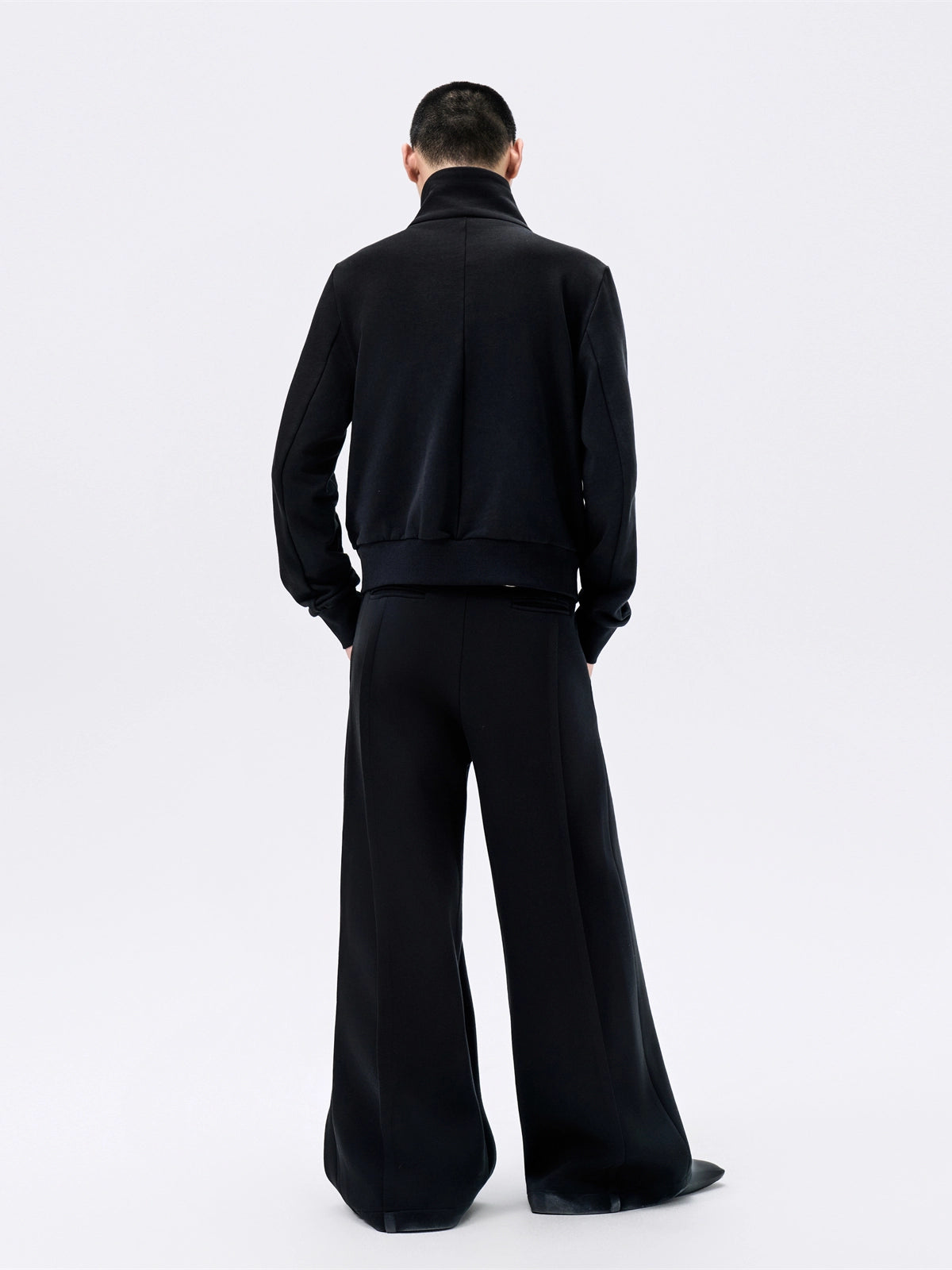 FRKM SCD Large Stand Collar Black Zip Sweatshirt and Pant Set - YEAR.