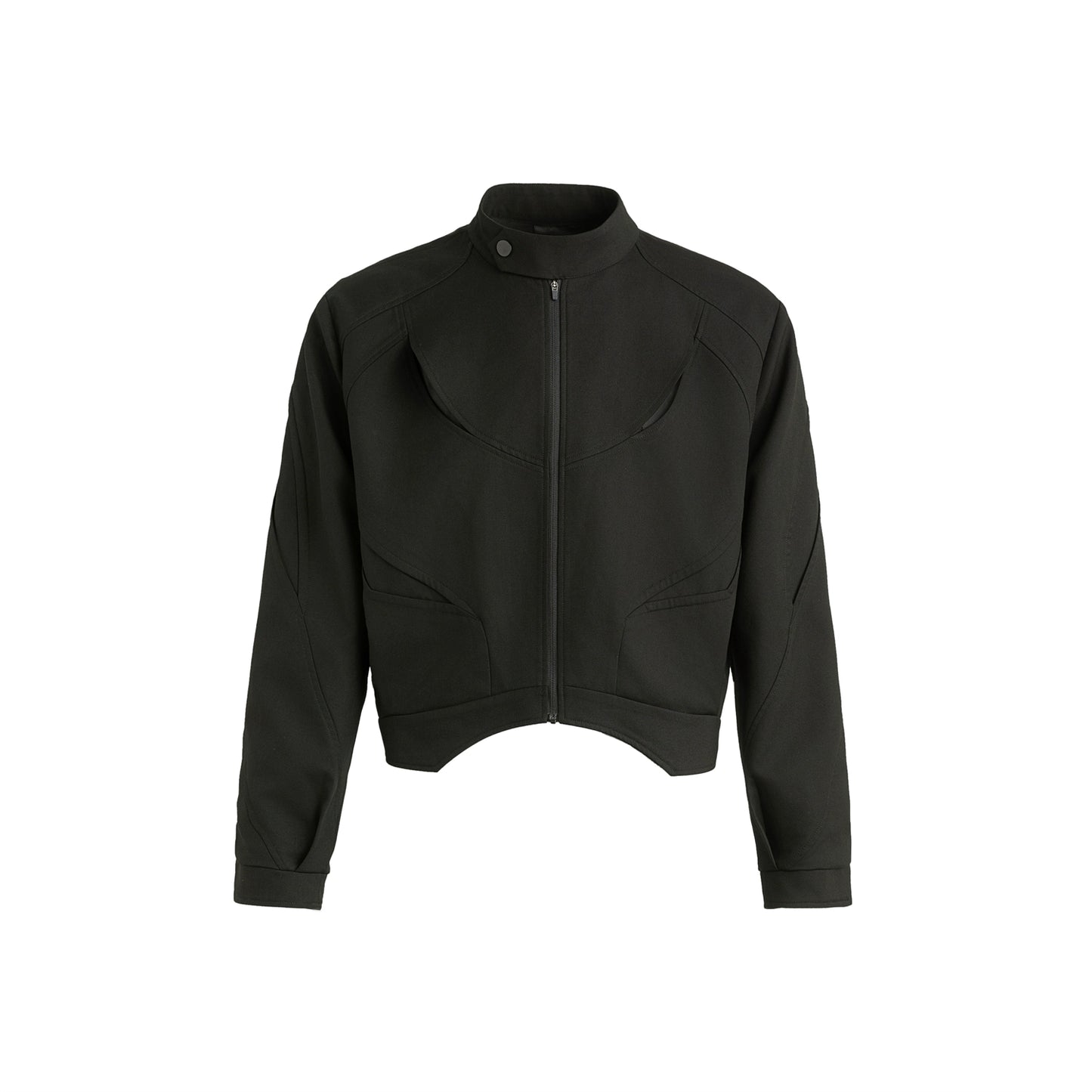 FRKM SCD Shaped Cutout Deconstructed Short Loose Black Jacket - HENDRICK.