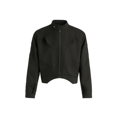 FRKM SCD Shaped Cutout Deconstructed Short Loose Black Jacket - HENDRICK.
