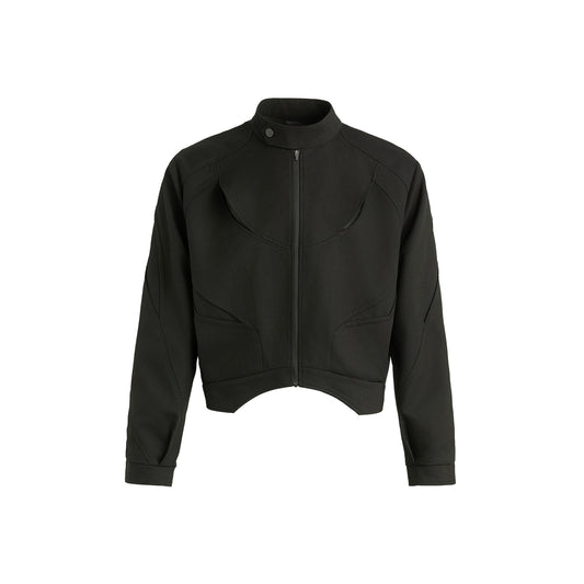 FRKM SCD Shaped Cutout Deconstructed Short Loose Black Jacket - HENDRICK.