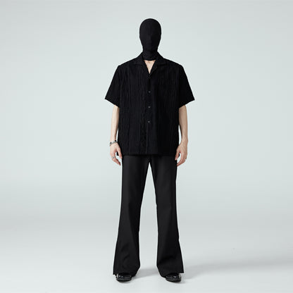 FRKM SCD Fleece panels/raw fringe Short sleeve shirt T-shirt - EDEN.