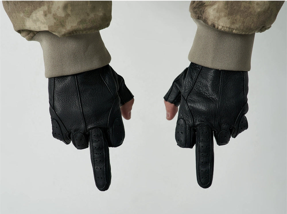 FRKM SCD 24F W Real Sheepskin Middle Finger Commuter Cycling Antique Abrasion Gloves- RENT