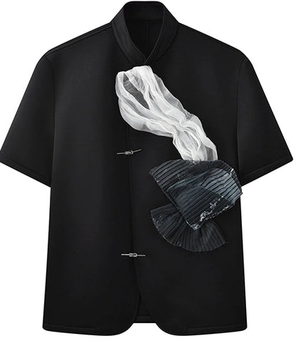 JIECHI short-sleeved men's appliqué shirt - KAANAN.