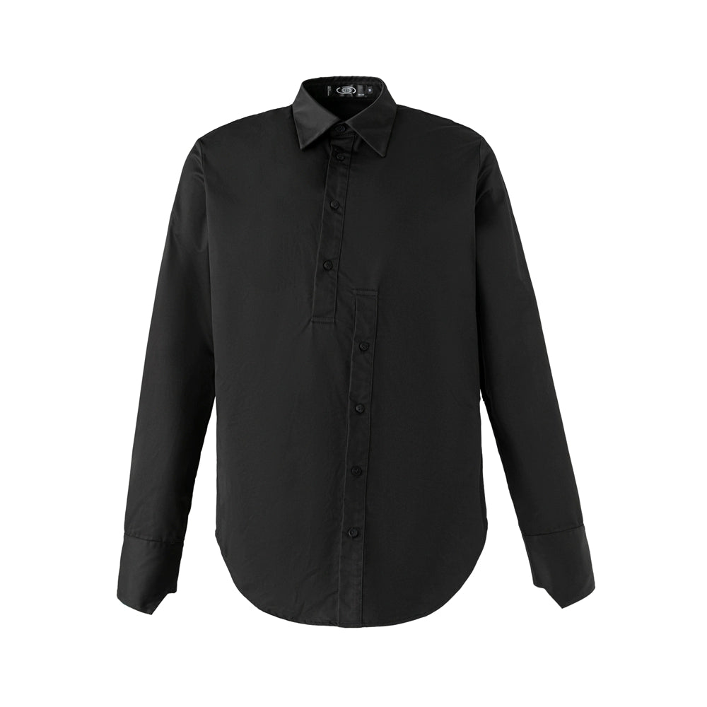 FRKM SCD SS Unisex Slim Long Sleeve Button Black Shirt - GORDON.